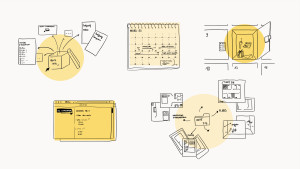 illustratiosn à la main de plusieurs projets stratégiques pour l'amélioration de l'expérience des étudiants